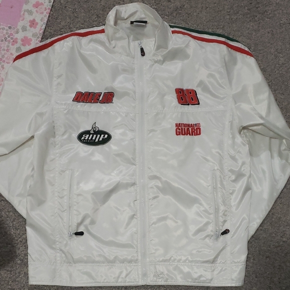 Dale Earnhardt Jr #88 AMP Energy National Guard NASCAR Racing Jacket White Men’s - Picture 1 of 3